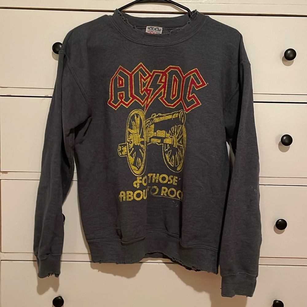 Vintage look AC/DC crew neck sweatshirt